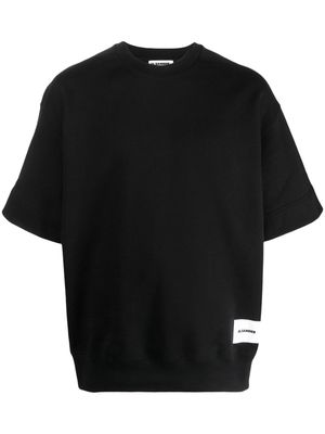 Jil Sander logo-patch short-sleeve sweatshirt - Black
