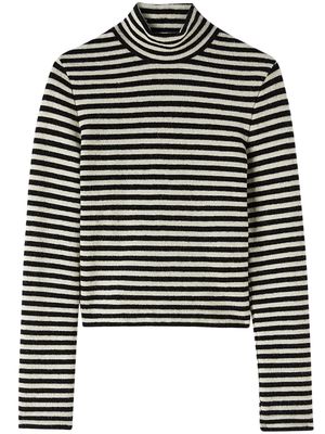 Jil Sander logo-patch stripe-pattern top - Black