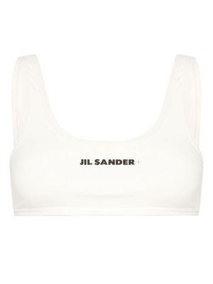 Jil Sander logo-print bikini top - Neutrals