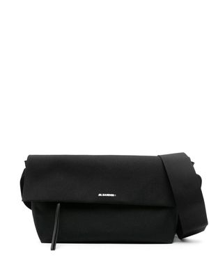 Jil Sander logo-print canvas messenger bag - Black