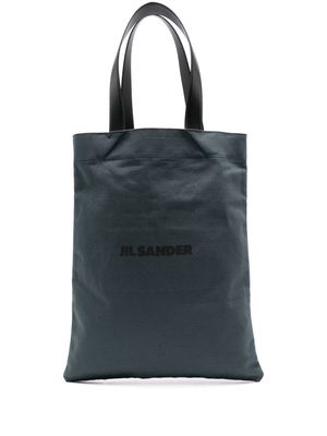 Jil Sander logo-print canvas tote bag - Green