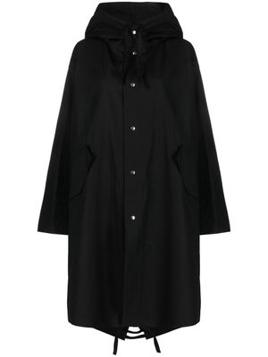 Jil Sander logo-print cotton parka coat - Black