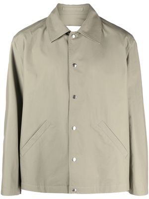 Jil Sander logo-print cotton shirt jacket - Green
