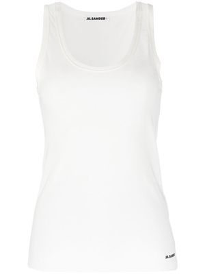 Jil Sander logo-print cotton tank top - White