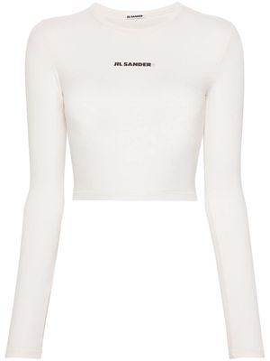 Jil Sander logo-print cropped T-shirt - White