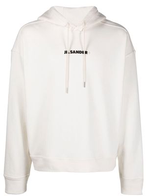 Jil Sander logo-print detail hoodie - Neutrals