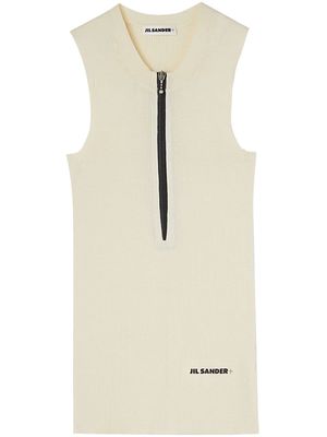 Jil Sander logo-print fine-ribbed tank top - White