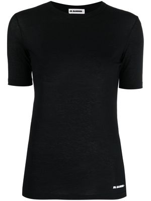 Jil Sander logo-print hem t-shirt - Black