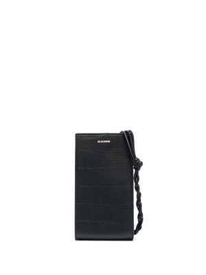 Jil Sander logo-print leather cross-bag - Black