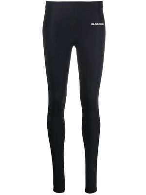 Jil Sander logo print leggings - Black