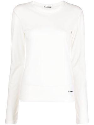 Jil Sander logo-print long-sleeved T-shirt - White