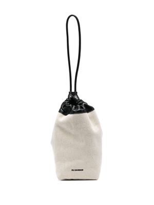 Jil Sander logo-print mini bag - White