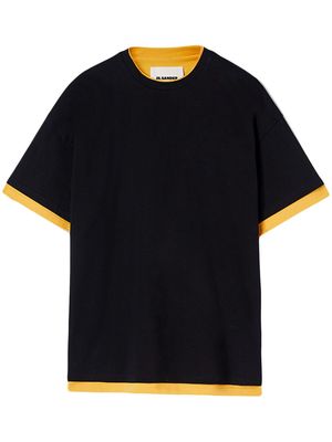 Jil Sander logo-print two-tone T-shirt - Black