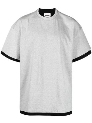 Jil Sander logo-print two-tone T-shirt - Grey