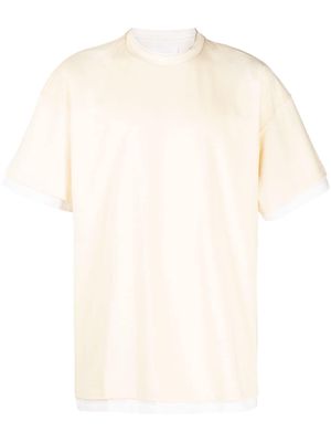 Jil Sander logo-print two-tone T-shirt - Yellow