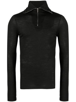 Jil Sander logo-print zip-detail sweatshirt - Black