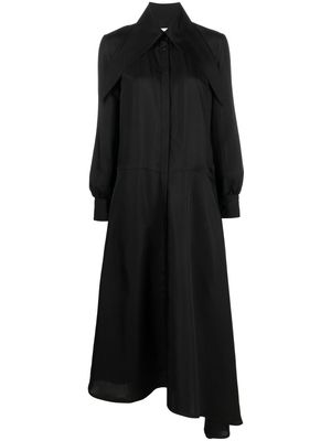 Jil Sander long pointed-collar shirt dress - Black