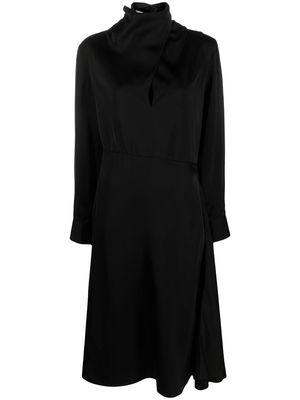 Jil Sander long-sleeve A-line dress - Black
