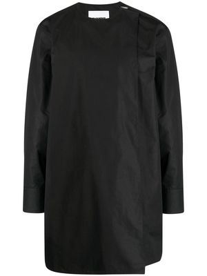 Jil Sander long-sleeve collarless shirt - Black