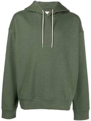 JIL SANDER long-sleeve cotton hoodie - Green