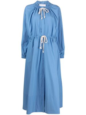 Jil Sander long-sleeve gathered-detail dress - Blue