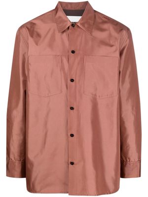 Jil Sander long-sleeve satin shirt - Brown