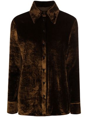 Jil Sander long-sleeve velvet shirt - Brown