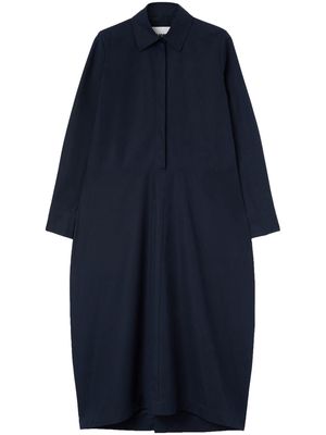 Jil Sander long-sleeved organic cotton shirtdress - Blue