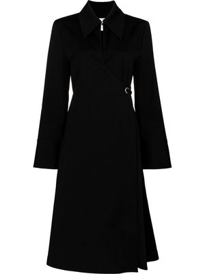 JIL SANDER long-sleeved virgin wool midi dress - Black