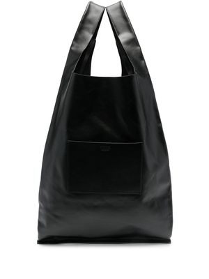JIL SANDER Market leather tote bag - Black