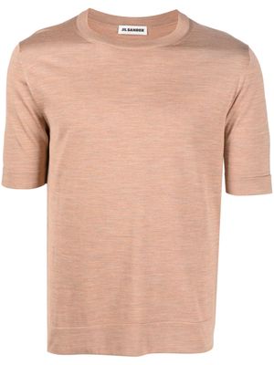 Jil Sander mélange crew-neck silk T-shirt - Neutrals