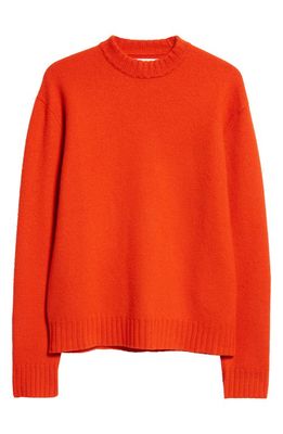 Jil Sander Men's Classic Crewneck Wool Sweater in Poppy