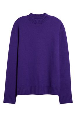 Jil Sander Men's Classic Crewneck Wool Sweater in Purple