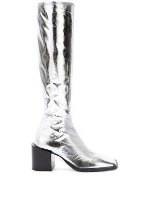Jil Sander metallic-effect knee-high boots - Silver