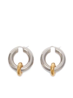 Jil Sander metallic two-tone hoop earrings - Silver