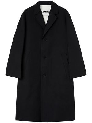 Jil Sander notched-lapel single-breasted coat - Black