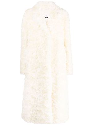 Jil Sander notched-lapels faux-fur coat - Neutrals
