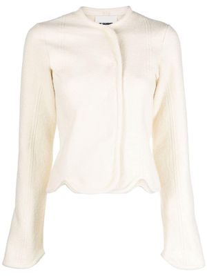 Jil Sander off-centre cotton-wool blend jacket - Neutrals