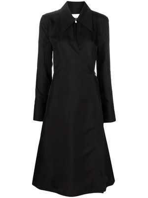 Jil Sander off-centre fastening shirt dress - Black