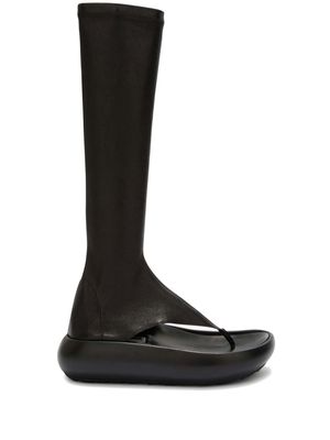 Jil Sander open-toe leather boots - Black