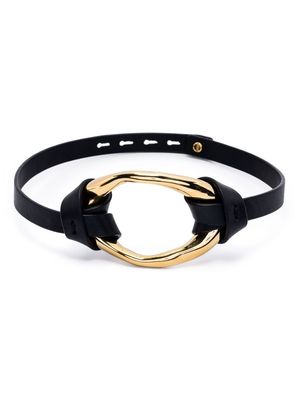 Jil Sander oval-detailed leather chocker - Black