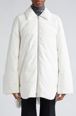 Jil Sander Oversize Down Shirt Jacket in Porcelain at Nordstrom, Size Medium