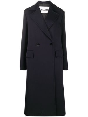 Jil Sander oversized double-breasted coat - Blue