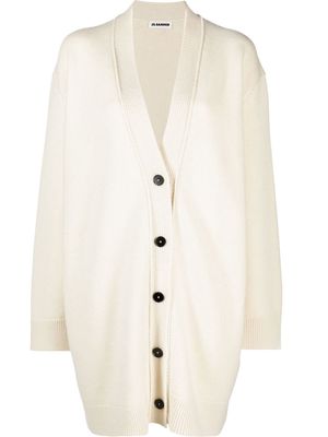 Jil Sander oversized V-neck cardigan - Neutrals
