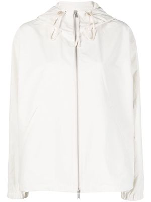 Jil Sander packable hooded zip-up jacket - White