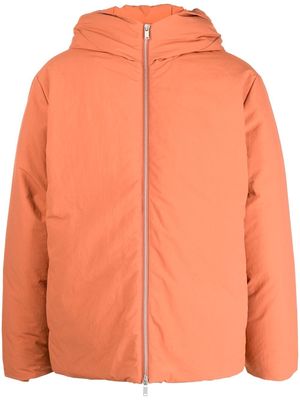 Jil Sander padded-design hooded coat - Orange