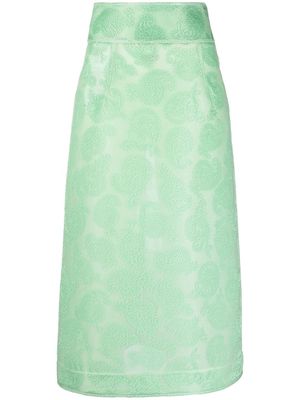 Jil Sander paisley pattern midi skirt - Green