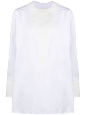 Jil Sander panelled long sleeve blouse - White
