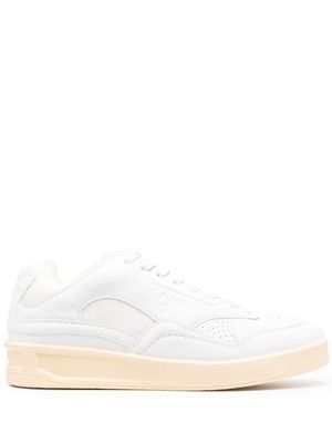 JIL SANDER panelled low-top leather sneakers - White