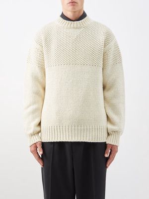 Jil Sander - Panelled Merino-blend Sweater - Mens - Cream